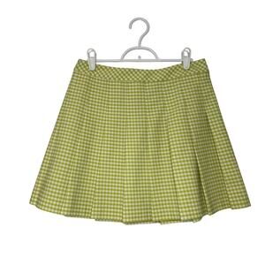 Sunday Best Green Gingham Pleated Mini Skirt size 8
